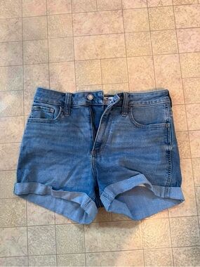 Hollister Light Blue Rolled Cuff Denim Shorts